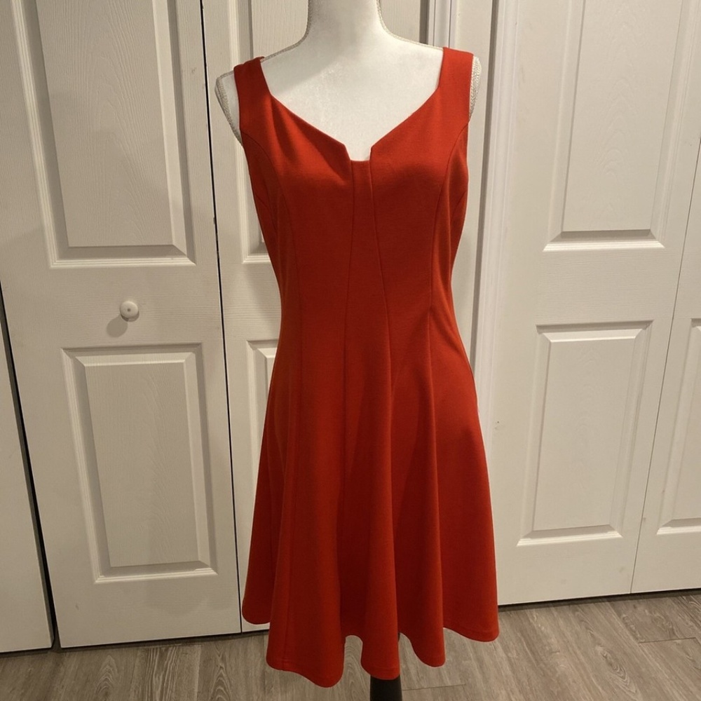 New York & Co Dress Size M Red  Sleeveless Stylish Fit & Flare Stretch